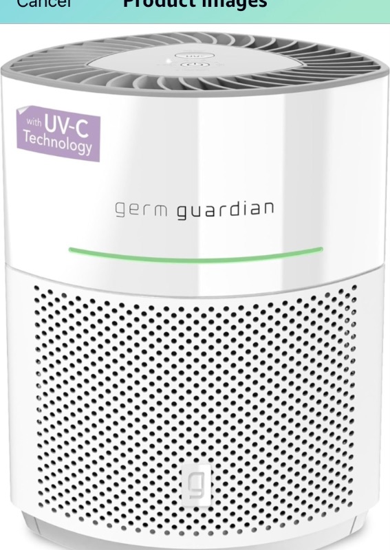 Photo 1 of GermGuardian Airsafe+ Home Air Purifiers, HEPA Air Purifiers for Home, UV C Light, Air Quality Sensor, 360? HEPA Filter, Covers 1040 Sq.Ft, White AC3000W