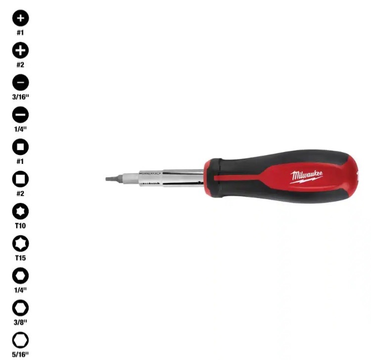 Photo 1 of 11-in-1 Multi-Tip Screwdriver with Square Drive Bits for 6 pcs 