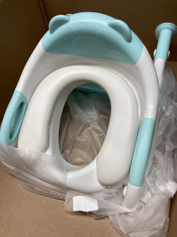 Photo 3 of 711TEK Potty Training Seat Toddler Toilet Seat with Step Stool Ladder,Potty Training Toilet for Kids Boys Girls Toddlers-Comfortable Safe Potty Seat Potty Chair with Anti-Slip Pads Ladder (Blue)