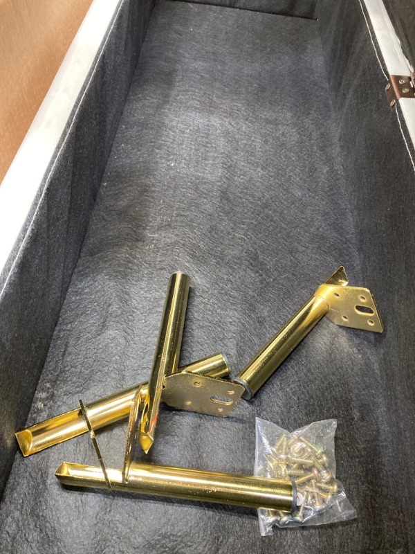 Photo 1 of Apeaka Storage Bench Velvet Upholstered Tufted Settee Bench for Bedroom Living Room Entryway Rectangular Ottoman Bench Ivory Long Bench Ivory