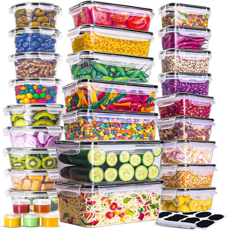 Photo 1 of 

RFAQK 60 Pcs Food Storage Containers with Lids Airtight-75 OZ to 1.2 OZ(30 Containers & 30 Lids)100% BPA-Free Clear Plastic Reusable Meal-Prep