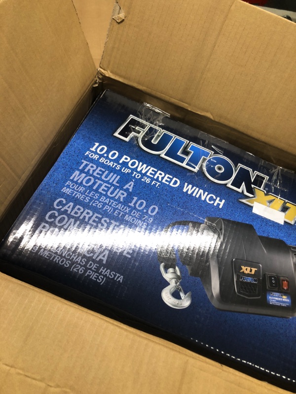 Photo 1 of Fulton 500621 XLT Powered Winch with Wireless Remote - 10,000 lbs. Capacity, Black