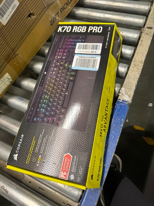 Photo 1 of Corsair K70 RGB PRO Wired Mechanical Gaming Keyboard (CHERRY MX RGB Speed Switches: Linear and Rapid, 8,000Hz Hyper-Polling, PBT DOUBLE-SHOT PRO Keycaps, Soft-Touch Palm Rest) QWERTY, NA - Black Cherry Speed- Fast K70 RGB PRO Black