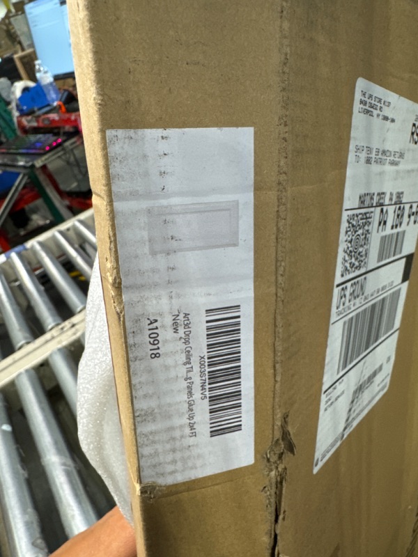 Photo 1 of Art3d Drop Ceiling Tiles 24x48 inch White (12-Pack, 96 Sq.ft), 3D Wainscoting Panels Glue Up 2x4 FT 24"x48" Matt White 12