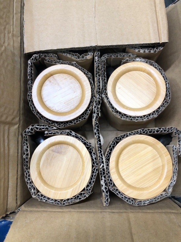 Photo 4 of Ceramic Espresso Cups with Saucers, 4 Ounce Demitasse Mugs for Coffee,Latte,Cocoa,Milk,Mocha,Tea, Porcelain Cappuccino Cups Set of 6 for Housewarming Party Gift, Black