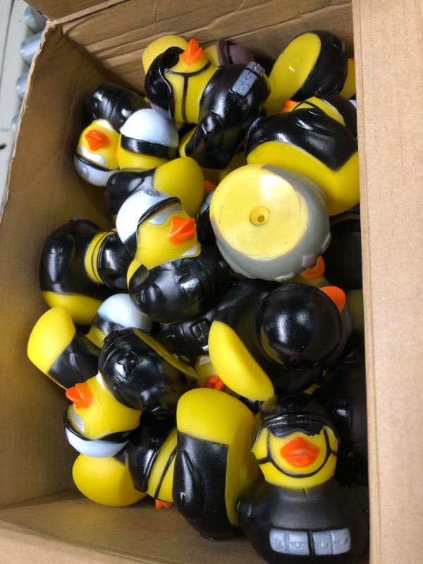 Photo 2 of 100 Pcs Police Rubber Ducks Police Theme Rubber Ducky Bath Police Toys Robbers Role Play Police Party Decorations for Birthday Party Police Appreciation