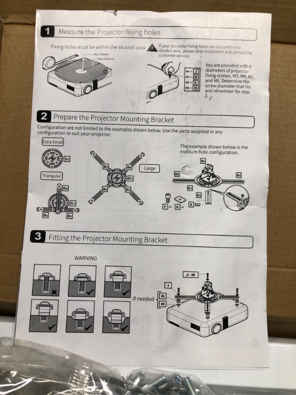 Photo 4 of suptek White Projector Ceiling Mount Bracket Fits Flat or Sloped Ceiling Height Adjustable with Extendable Length for LCD/DLP Projectors (PR05)