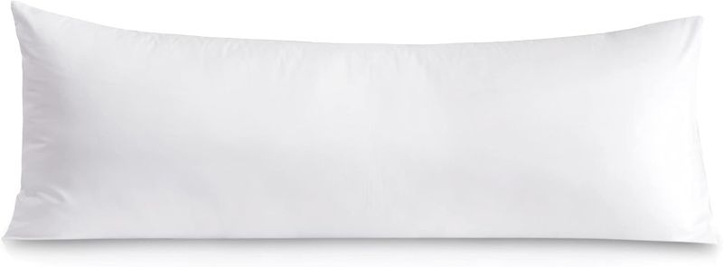 Photo 1 of 100% Cotton Body Pillow Cover, 800 Thread Count 21x54 Soft Breathable Long Body Pillow Pillowcase, White