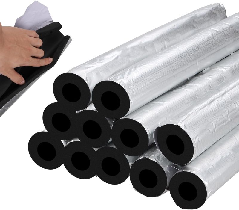 Photo 1 of 12 PCS Self Adhesive Foam Pipe Insulation Freeze Protection Tube for Water Pipe, Heat Preservation Foam Insulation Pipe for Outdoor Water Pipe Insulation 1.3ft (0.8 Inch/ 20 mm ID)