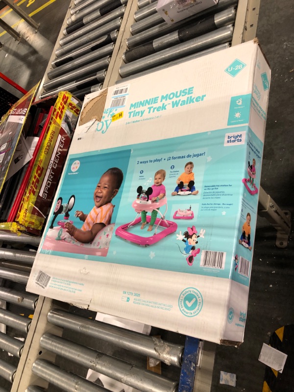 Photo 2 of Disney Baby Minnie Mouse 2-in-1 Forever Besties Baby Walker - Easy Fold Frame and Removable Toy Station, Age 6 Months+ Minnie Forever Besties