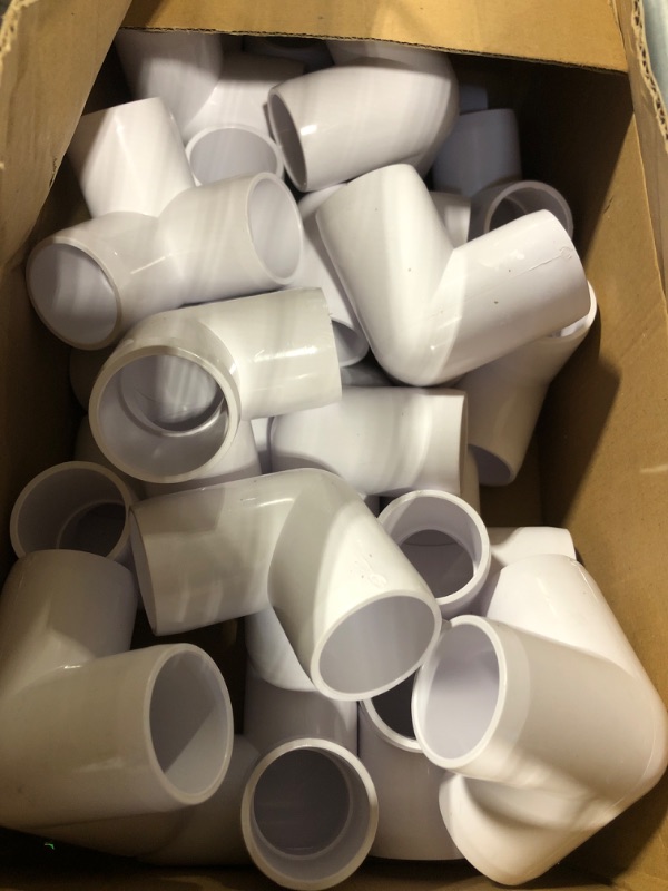 Photo 2 of 20 PCS 1 Inch 3 Way Elbow PVC Fitting, PVC Pipe Fittings Heavy Duty, PVC Conner Fittings for PVC Furniture Structural Tent Connection