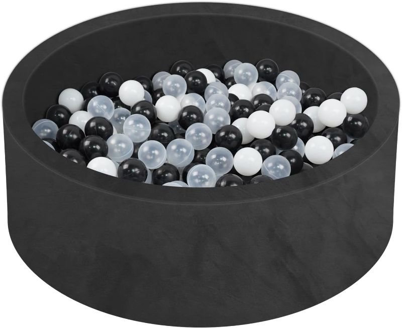 Photo 1 of Baby Foam Ball Pits for Toddlers Kids, Soft Round Ball Pit Pool Ideal Gift Soft Play for Children Infants (Balls NOT Included) Black