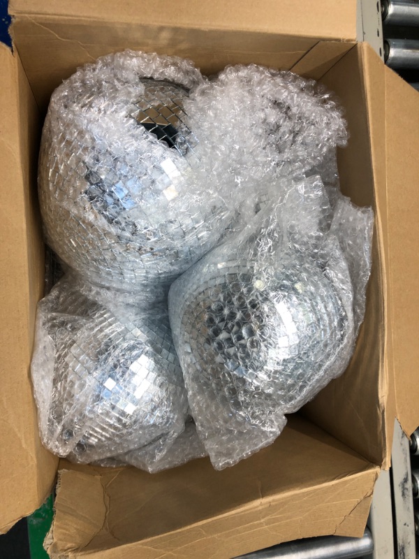 Photo 2 of 17 Pack Large Disco Ball Hanging Disco Ball Small Disco Ball Mirror Disco Balls Decorations for Party Wedding Dance and Music Festivals Decor Club Stage Props DJ Decoration (8, 6, 3.2 Inch)
