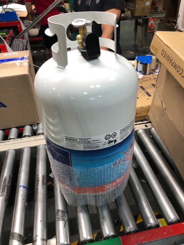 Photo 3 of **unknown amount** 
Flame King YSN-301 30 Pound Steel Propane Tank Cylinder with Type 1 Overflow Protection Device Valve DOT and TC Compliant, White
