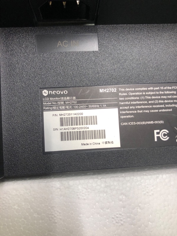 Photo 5 of AG Neovo MH2702 27 Inch Monitor, IPS, 1080p, Bezel Less, VGA, HDMI, DisplayPort and Speakers, Height Adjustable, Pivot, Swivel and Tilt for Office 27-inch
***Used, but in good condition and functional*** 