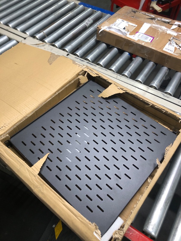 Photo 1 of 1U Server Rack Shelf - 19" Rackmount Tray - 17.7" (450mm) Deep 4-Post Fixed Mount for Computer Network/AV/IT Equipment Cabinet Enclosure - Vented for Maximum Airflow (Black) - Tupavco TP1711