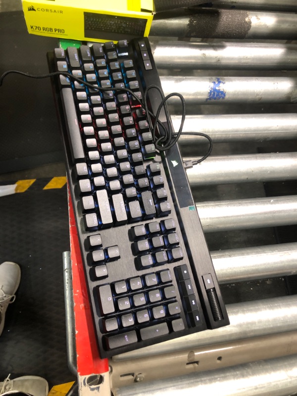 Photo 4 of Corsair K70 RGB PRO Wired Mechanical Gaming Keyboard (CHERRY MX RGB Speed Switches: Linear and Rapid, 8,000Hz Hyper-Polling, PBT DOUBLE-SHOT PRO Keycaps, Soft-Touch Palm Rest) QWERTY, NA - Black Cherry Speed- Fast K70 RGB PRO Black