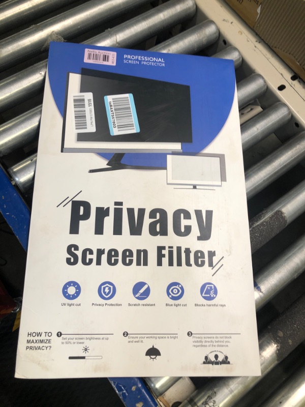 Photo 2 of [2 Pack] 24 Inch Privacy Screen Filter for 16:9 Widescreen Computer Monitor, Removable Eye Protection Anti Glare Blue Light Filter Privacy Shield, Upgraded Anti Spy Privacy Screen Protector Film 24 In [2 PACK] 24'' Privacy Screen (16:9)