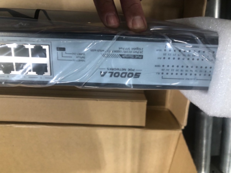 Photo 4 of 24 Port Gigabit PoE Switch 300W |24 Gigabit PoE+ Ports&2 Gigabit SFP Uplink, IEEE802.3af/at, Support QoS,Extend/VLAN Mode, Fanless Rackmount,Plug&Play Gigabit Ethernet Unmanaged Network Switch