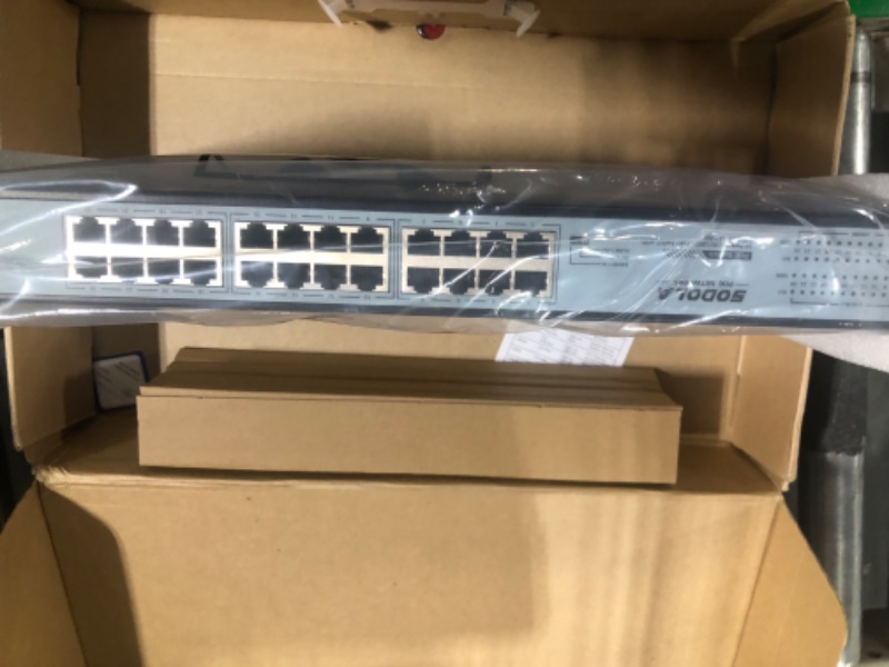 Photo 5 of 24 Port Gigabit PoE Switch 300W |24 Gigabit PoE+ Ports&2 Gigabit SFP Uplink, IEEE802.3af/at, Support QoS,Extend/VLAN Mode, Fanless Rackmount,Plug&Play Gigabit Ethernet Unmanaged Network Switch