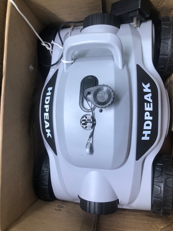 Photo 2 of **USED** Cordless Robotic Pool Cleaner, HDPEAK Pool Vacuum Lasts 110 Mins, Auto-Parking, Rechargeable, Automatic Cordless Pool Vacuum Ideal for Above/In-Ground Pools Up to 50 feet