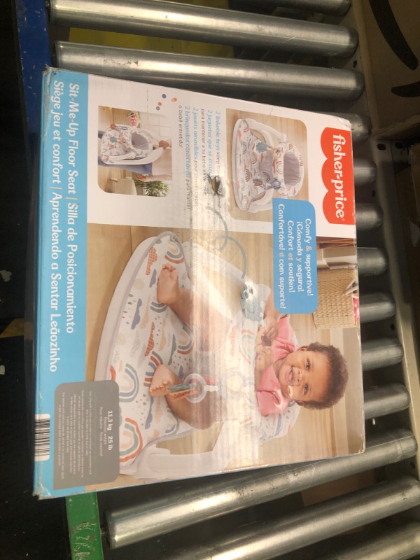 Photo 1 of Fisher-Price Portable Baby Chair Sit-Me-Up Floor Seat with Developmental Toys & Machine Washable Seat Pad, Rainbow Sprinkles