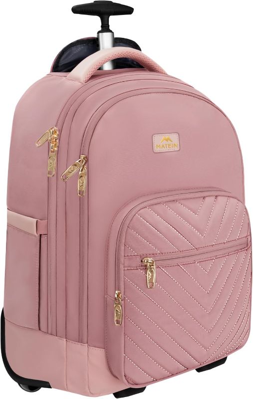 Photo 1 of **NO BACK STRAPES **MATEIN Rolling Backpack for Women, 17 Inch Travel Laptop Backpacks with Wheels **WITH HANDLE**
