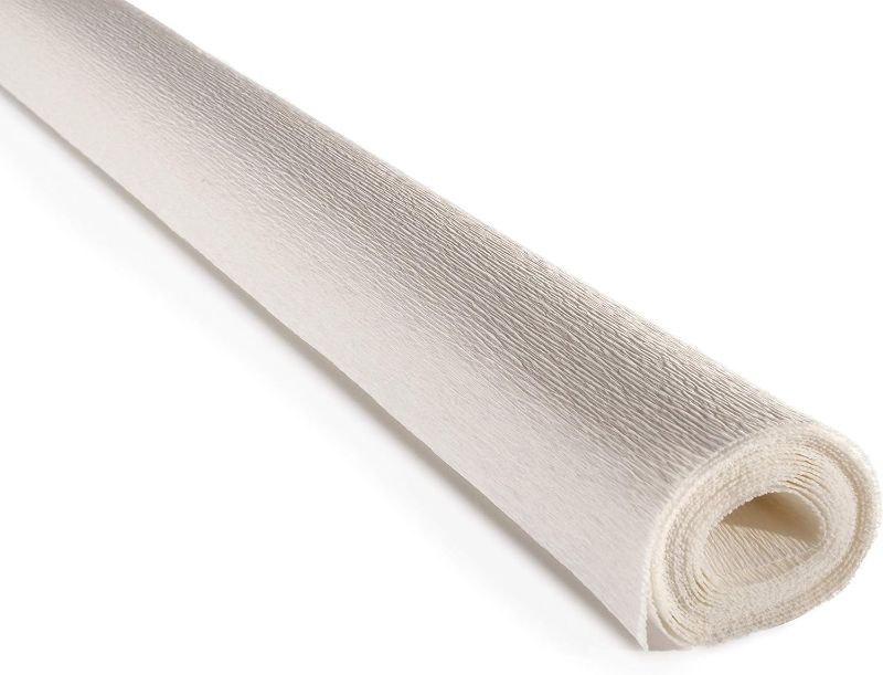 Photo 1 of Crepe Paper Roll, Premium Italian 90 g Crepe Paper, White