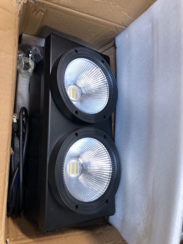 Photo 2 of 200W LED Blinder Stage Par Light, SEBRUANC COB Lights 2-in-1 Cool & Warm White Spotlight Stage Audience Light with DMX Control Sound Activated for DJ Theater Photostudio Party Show Wedding-1 Pack