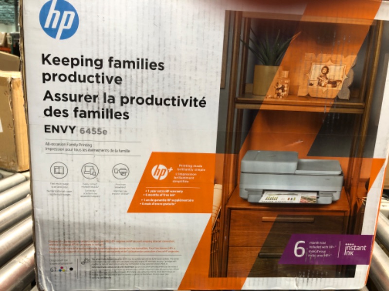 Photo 2 of HP ENVY 6455e Wireless Color All-in-One Printer with 6 Months Free Ink with HP+ (223R1A), white New