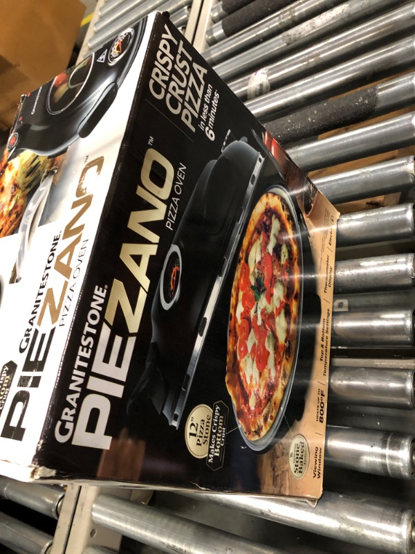 Photo 1 of Piezano Pizza Oven by Granitestone – Electric Pizza Oven, Indoor/Outdoor Portable Countertop 12 Inch Pizza Maker Heats up to 800?F with Pizza Stone to Simulate Brick Oven Taste at Home As Seen on Tv