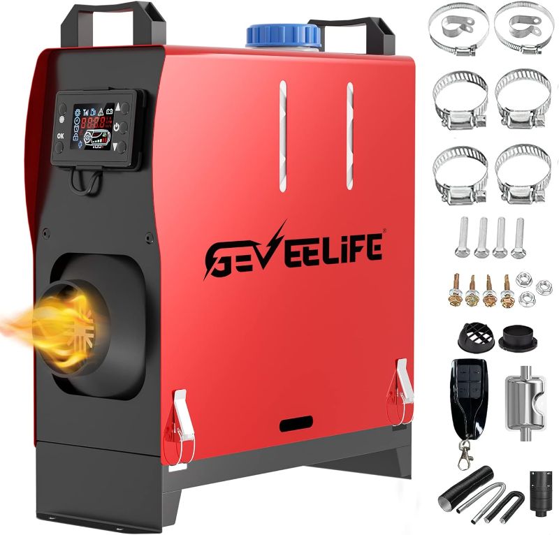 Photo 1 of GEVEELIFE Diesel Heater, Portable Diesel Air Heater with LCD Monitor & Remote Control, 8KW, 12V Diesel Heaters for Campers, Car, RV Trailer Heater-L