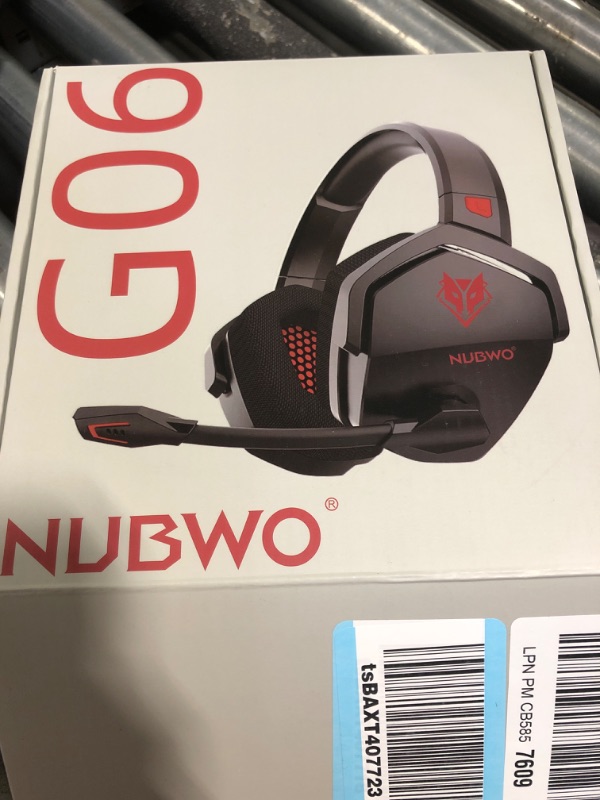 Photo 2 of NUBWO G06 Dual Wireless Gaming Headset with Microphone for PS5, PS4, PC, Mobile, Switch: 2.4GHz Wireless + Bluetooth - 100 Hr Battery - 50mm Drivers - Red