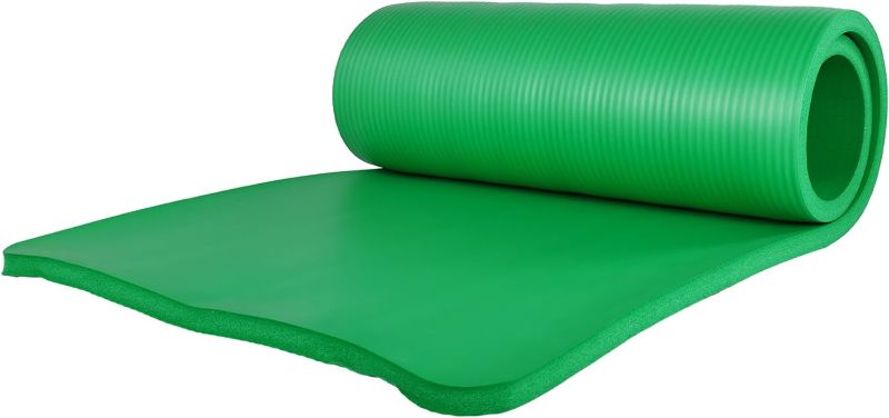 Photo 1 of BalanceFrom All Purpose 1-Inch Extra Thick High Density Anti-Tear Exercise Yoga Mat with Carrying Strap, Optional Yoga Blocks and Knee Pad