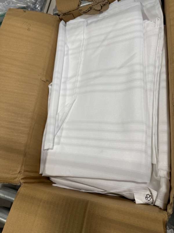 Photo 3 of 10 Pack White Tablecloths for 8 Foot Rectangle Tables 60 x 126 Inch - 8ft Rectangular Bulk Linen Polyester Fabric Washable Long Table Clothes for Wedding Reception Banquet Party Buffet Restaurant White 60x126 In, 10 Pack
