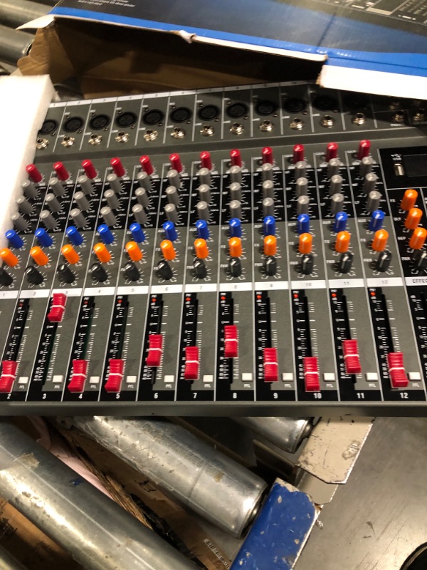 Photo 3 of **USED** BOMGE CTX 12 Channel Audio Mixer Sound Mixing Console with Bluetooth USB,PC Recording Input, XLR Microphone Jack, 48V Power, RCA Input/Output for Professional and Beginners (CTX12-12 Channels)