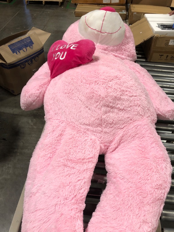 Photo 3 of Red Heart Giant Teddy Bear 6ft, Big Teddy Bear Stuffed Animals with Embroidered I Love You for Girlfriend Christmas Birthday, Huge Valentines Teddy Bear Gifts (Pink, 72 inches) Pink 6ft