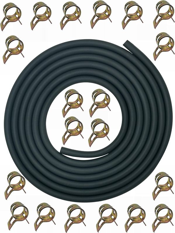 Photo 1 of 10 Feet 3/16 Inch ID Fuel Line for Kawasaki Kohler Briggs & Stratton Honda Predator Champion Generac Small Engines Mini Bike ATV Generator w/ 20 Clamps