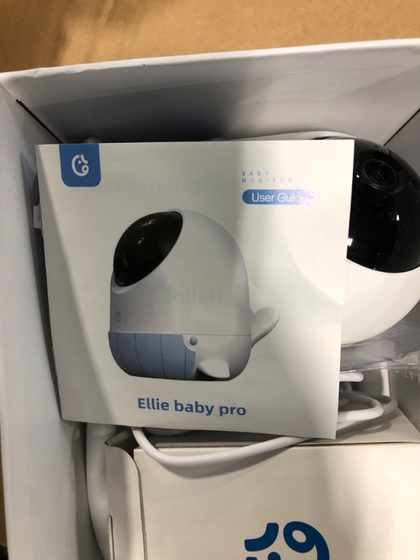 Photo 4 of Ellie Baby Monitor WiFi Smartphone Face Covered Alert AI Cry Soothing Lullaby,Sleep Analysis Breathing Temp Humidity,2K UHD Split Screen Video Camera 2-Way Talk Night Vision blue