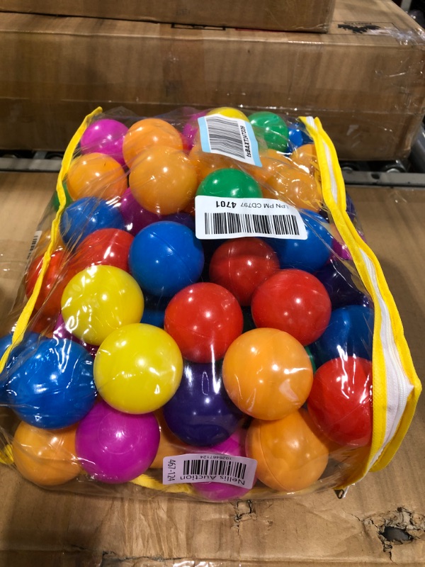 Photo 2 of **MISSING PARTS**Hovenlay Ball Pit Balls Phthalate Free BPA Free Crush Proof Plastic - 7 Bright Colors in Reusable Play Toys for Kids with Storage Bag 100 balls, 7colors