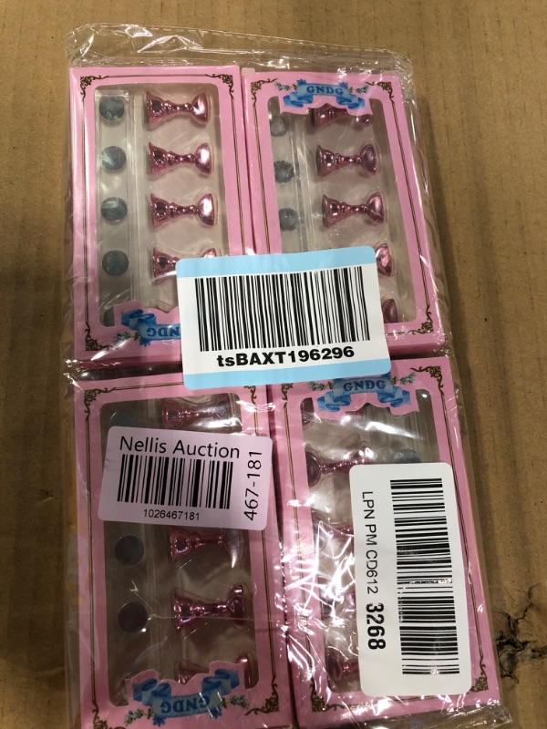 Photo 2 of 4 Sets Pink Nail Stand for Press on Nails Display, Magnetic Fake Nails Holder for Painting Nails Practices, Beginner Acrylic Nail Art Kit Accessories, Nail Salon Equipment and Decor