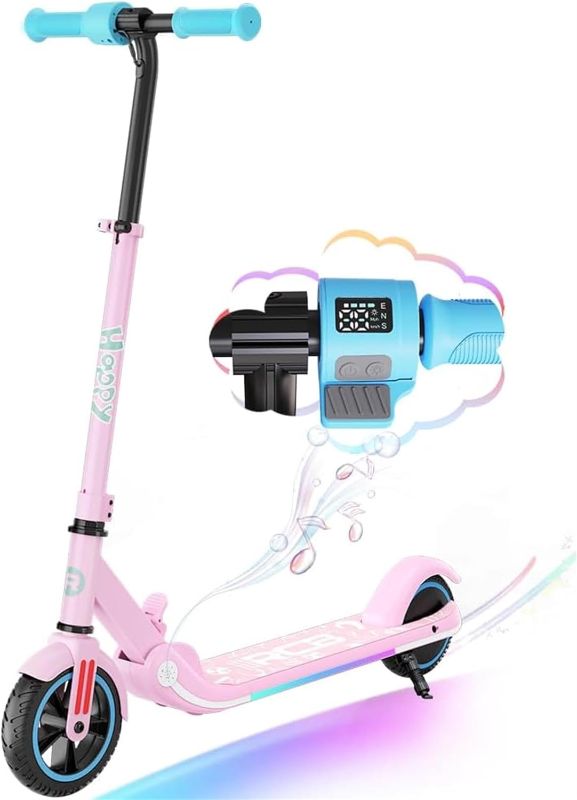 Photo 1 of ** for parts only** RCB Electric Scooter for Kids Ages 6-12,Up to 9.3 MPH & 5 Miles Kids Kick Scooter with Colorful Lights, LED Display, Adjustable Speed and Height