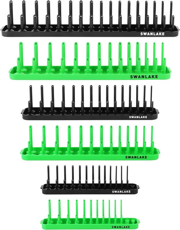 Photo 1 of SWANLAKE Socket Organizer Tray, 6-Piece Socket Holder Tray. SAE and Metric, 1/4", 3/8", and 1/2" Drive Socket Organizers for Toolboxes