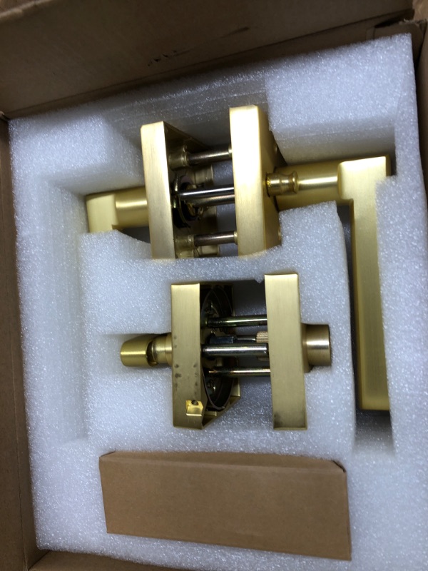 Photo 1 of 2 Pack Door Handleset with Single Cylinder Deadbolt, Entry Lever Door Handle Heavy Duty Square Locking Lever Set for Left or Right-Handed Doors 2 Pack Entry with Single Cylinder Deadbolt