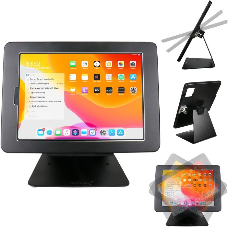 Photo 1 of Desktop Anti-Theft Security Kiosk POS Stand Holder Enclosure for 2022 2021 2020 iPad Pro 11", 10.9" 2022 iPad Air 5, 2020 iPad Air 4, Flip & Rotate
