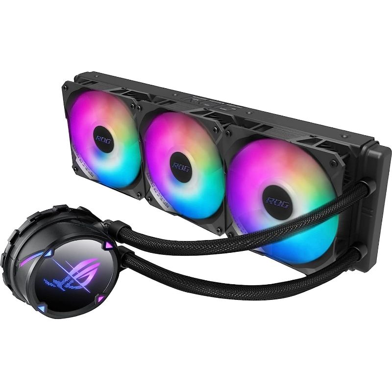 Photo 1 of ASUS ROG Strix LC II 360 ARGB All-in-one AIO Liquid CPU Cooler 360mm Radiator, Intel LGA1700, 115x/2066 and AMD AM4/TR4 Support,Triple 120mm 4-pin PWM Addressable RGB Radiator Fans
