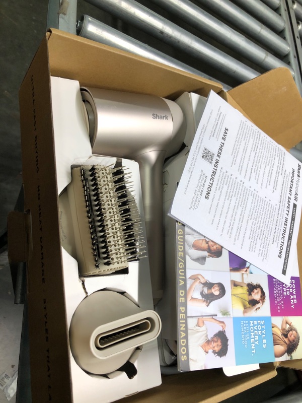 Photo 3 of ***FOR PARTS ONLY***

Shark HD112BRN Hair Blow Dryer HyperAIR Ionic Hair Dryer with 2-in-1 Concentrator and Styling Attachments, Auto Presets, Rotatable Hot Air Brush, No Heat Damage, Ionic, Stone