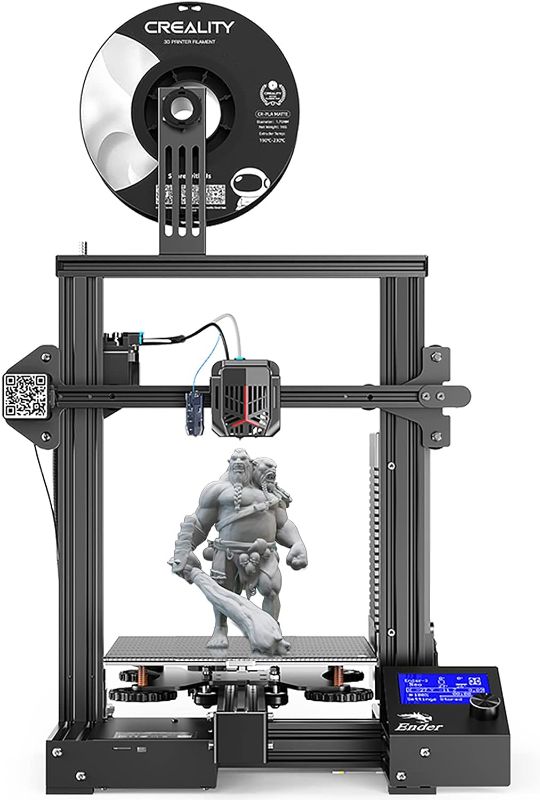 Photo 1 of Official Creality Ender 3 Neo 3D Printer with CR Touch Auto Bed Leveling Kit Full-Metal Extruder Carborundum Glass Printing Platform with Resume Printing Function Silent Mainboard 8.66x8.66x9.84 inch