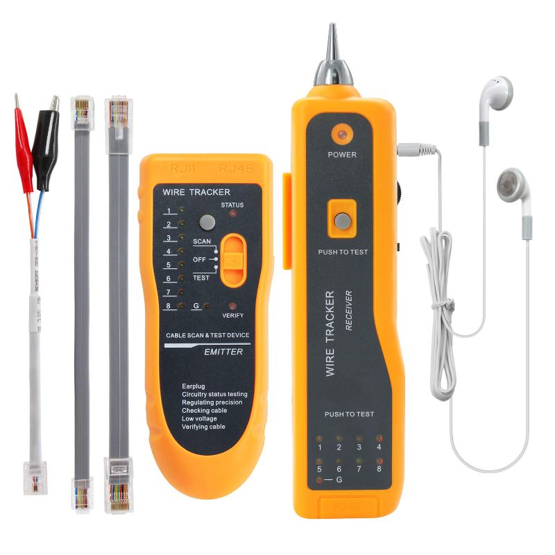 Photo 1 of BOOGIIO Wire Tracker RJ11 RJ45 Line Finder Handheld Cable Tester Multifunction Cable Check Wire Measuring Instrument for Network Maintenance Collation,...
