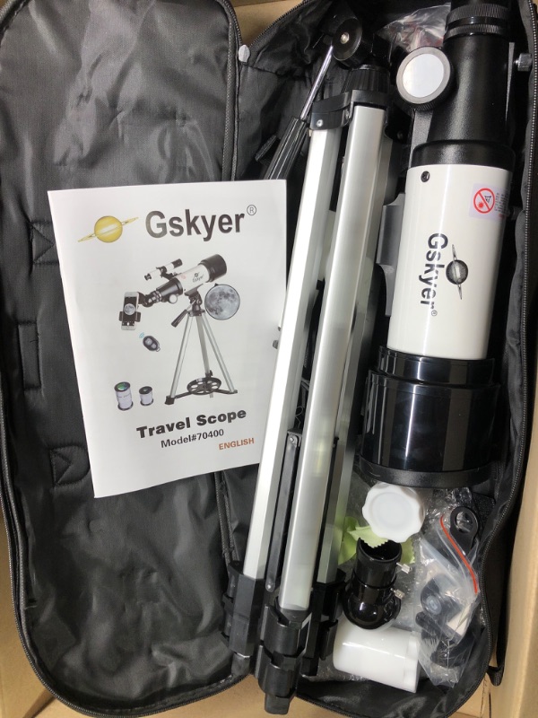 Photo 3 of Gskyer Telescope, 70mm Aperture 400mm AZ Mount Astronomical Refracting Telescope for Kids Beginners - Travel Telescope with Carry Bag, Phone Adapter and Wireless Remote